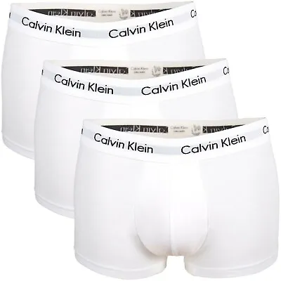 Calvin Klein Men's 100% Authentic CK 3 Pack Low Rise Trunk Boxer Brief White • £29.99