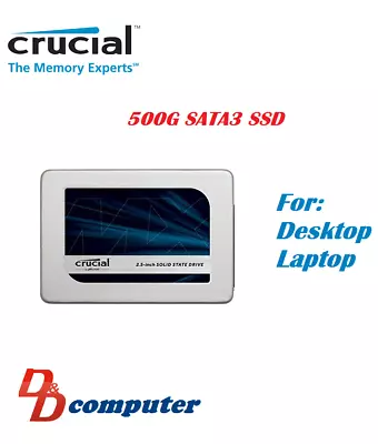 Crucial MX500 500GB 2.5  SATA3 7mm 9.5mm Internal Solid State Drive SSD • $80