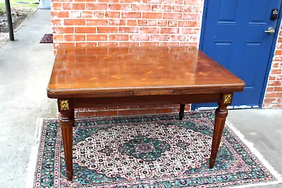 French Antique Louis XVI Draw Leaf  Mahogany Dining Table. • $2400