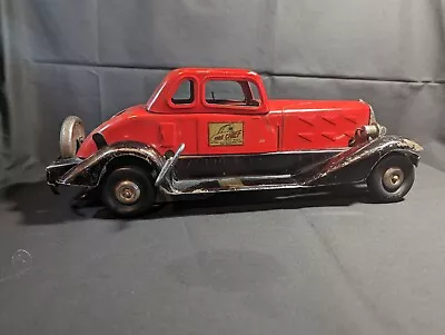 Hoge Pressed Steel Fire Chief Car Windup W/ Lights & Key All Original  Like Marx • $399