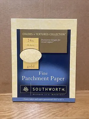 Southworth Gold Parchment Paper 24 Lb 8 1/2 X 11 Laser And Ink Jet Printer 80 Sh • $18