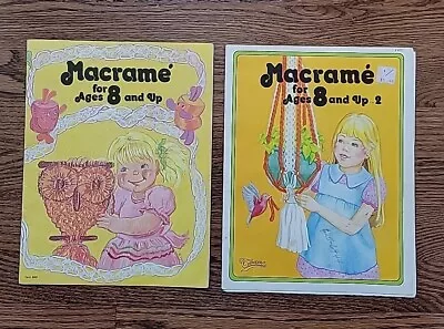 Vintage Macrame For Ages 8 And Up Books 1 & 2: Dog Leash Plant Hangers & More • $10