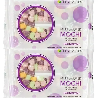 2 Packs Tea Zone Mini Flavored Mochi Rice Cakes Rainbow 10.58 Oz/Pack • $17.89
