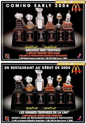 McDONALD 2003 GREATEST NHL TROPHIES COMING EARLY 2004 RARE SAMPLE PROMO #NNO • $9.95