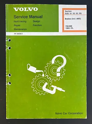 1982-1994 Volvo 740 760 780 940 960 Brakes Including ABS Service Manual • $59.95