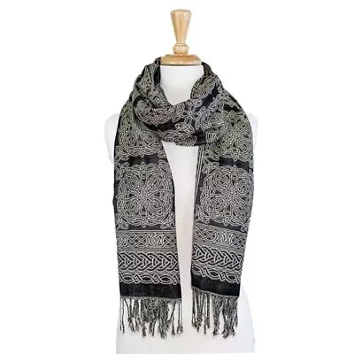 Gaelsong BILI Celtic Rita Trinity Knot Scarf For Women Black/Tan Radiant Color • $30