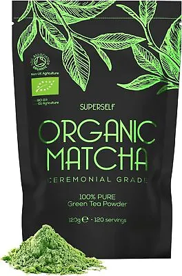 Organic Matcha Green Tea Powder - Ceremonial Grade - 120g (120 Servings) • £23.81