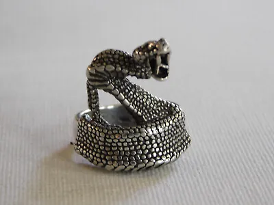 Vintage G&S Coiled Cobra Snake Biker Ring Sz 9 • $89.99