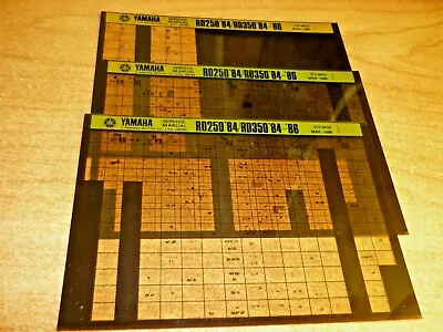 Yamaha Service Manual Shop Manual Microfiche 3pcs RD250'84/RD350'84-86 • £23.23