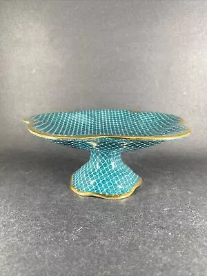 Vintage Royal Winton Grimwades Green Fishnets Pedestal Cake Plate England • $32