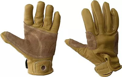 Metolius Belay Full Finger Gloves Rock Climbing Cowhide Unisex Natural Small • $34.95
