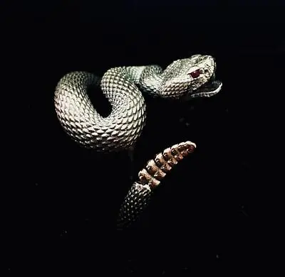 Rattlesnake Ring For Woman Man Male Female Punk Goth Couple Vintage Snake Ring • $19.48