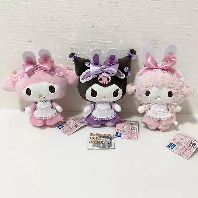 Sanrio FuRyu My Melody & Kuromi & Piano Chan Set Birthday Rabbit Maid Plush Doll • $64