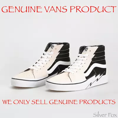 Vans Sk8 Hi High Top Bolt Antique White & Black Skate Shoes Sneakers Runners • $119
