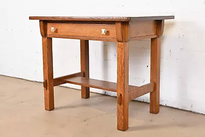 Limbert Mission Oak Arts & Crafts Desk Or Library Table Newly Restored • $3295