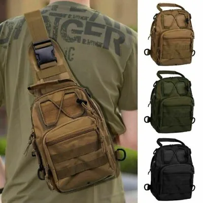 Men Molle Pouch Tactical Chest Shoulder Sling Bag Fanny Pack Cross Body Backpack • $12.34