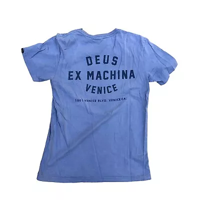 DEUS EX MACHINA VENICE T Shirt Men's MEDIUM Blue Motorcycles Short Sleeve Crew • $21.89