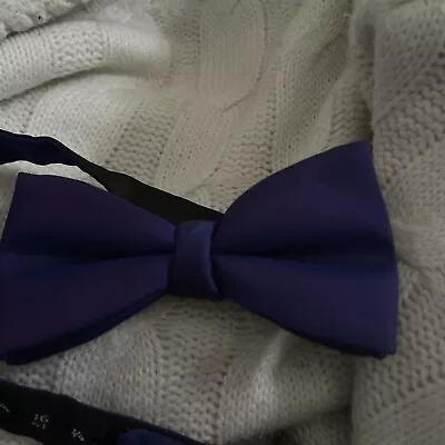 Navy Blue Adjustable Bow Tie Men's Pre Tied Wedding Party Fancy Dress Party • £3