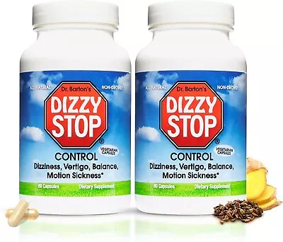 DizzyStop Herbal Supplement For Vertigo Relief Dizziness Motion Sickness 2 Pack • $44.99