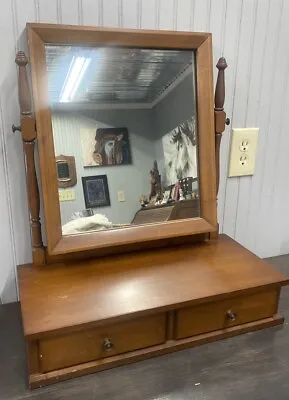 Maple Wood Drawer With Mirror For Dresser Vintage Vanity Jewelry • $65