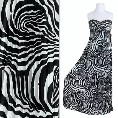 NWT Zebra Maxi Pleated Dress Wedding Guest Prom Spring Summer Special Occasion • $80