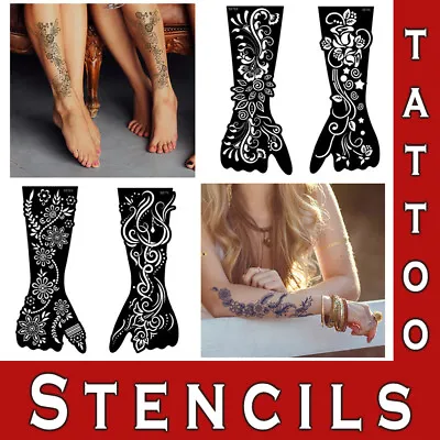 Henna Stencils Mehndi Temporary Tattoo Hand Ornaments Lace India Template Women • £3.98