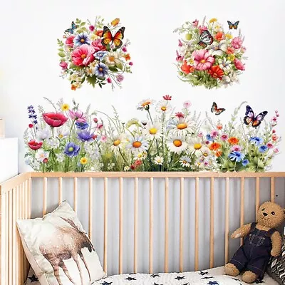 Removable Butterfly Flowers Wall Stickers PVC Nursery Art Mural Decal Home Decor • £6.99