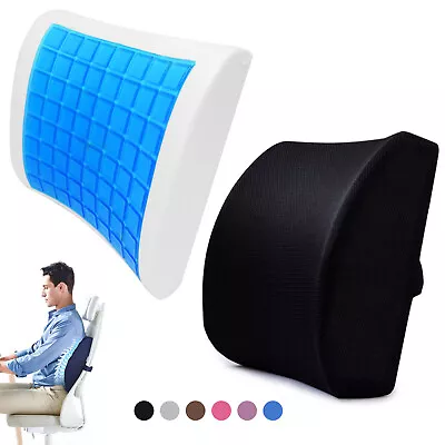 Gel Memory Foam Lumbar Support Cushion Pillow Office Chair Car Lower Back Pad • $17.95