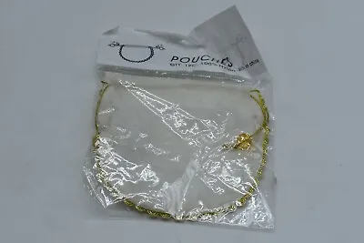 SMALL White & Gold DICE/COIN BAG Drawstring 4.5 X4 Storage Nylon VINTAGE SEALED • $12