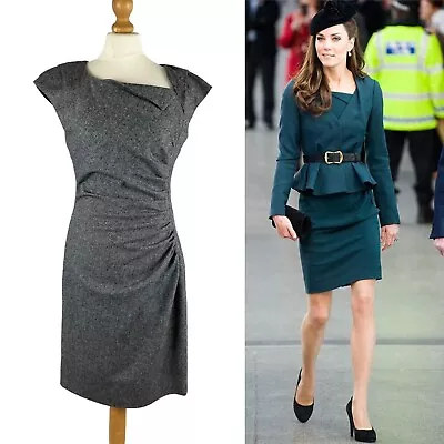 £36.95 • Buy LK Bennett Dark Grey Davina Wiggle Dress Pencil Size 12 Worn By Kate Middleton