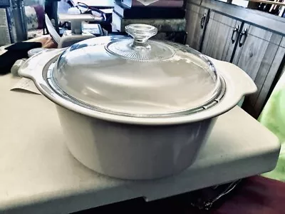 Corningware Vision 5 Litter White Dutch Oven With Lid 8 Lbs Slightly Used • $88