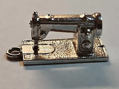 Sterling Silver Miniature Sewing Machine Charm For Bracelet Necklace VINTAGE! • $10.99