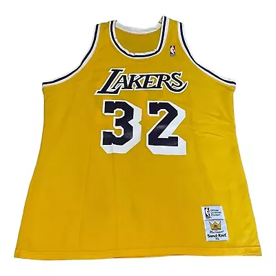MacGregor Sand Knit Magic Johnson Los Angeles Lakers Jersey Vtg 80s NBA Size XL • $69.99