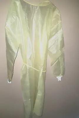 £7.47 • Buy Medical Isolation Gown Yellow Disposable Protective Gown Apron Long Sleeve 10 Pk