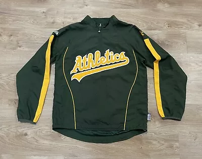 Oakland Athletics Jacket Majestic Cool Base Pullover Green A’s Men’s Small • $34.99