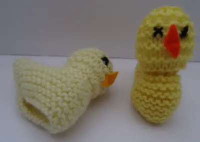 Easter Chick Crocheted Boiled Chocolate Egg Cosies/ Covers X2. 8cm X 4cm X 8cm • £3.99