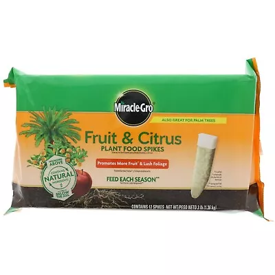 Miracle Gro #485201205 Fruit & Citrus Plant Food Spikes Fertilizer • $22.95