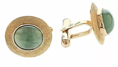 14k Yellow Gold & Jade Cuff Links WLG203CC • $484