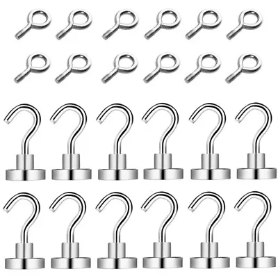 Magnetic Hooks Pot Holders Neodymium Refrigerator Magnet Hanger Hook For Locker • £15.91