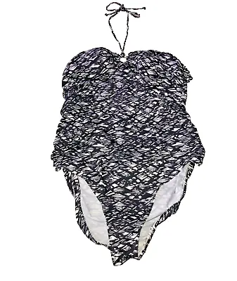 Oh Baby By Motherhood One Piece Swimsuit Size 12 Maternity Black  White  • $15