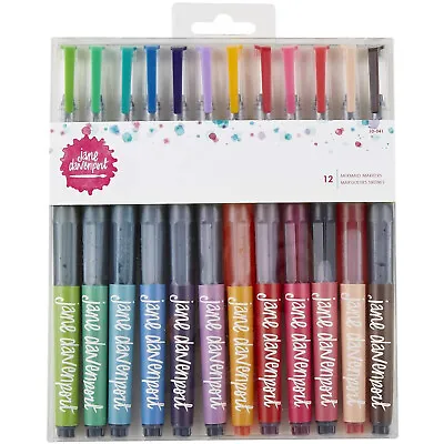 $29.95 • Buy Jane Davenport 12 Mermaid Markers Watercolor Brush Pens Set American Crafts NEW