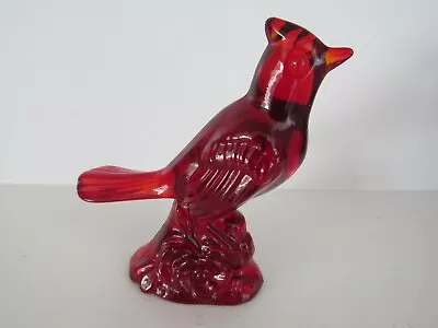 Vintage Mosser Ruby Red Glass Cardinal Bird Figurine Excellent • $29.95