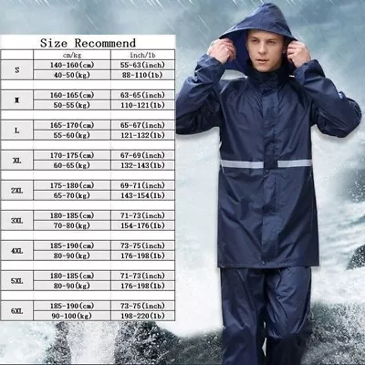 Waterproof Rain Jacket And Rain Pants Set - Stay Dry In Wet Weather • $39.90