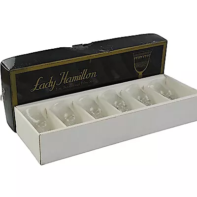Lady Hamilton Pall Mall 6 X White Wine Glasses 6.25 Inches Boxed • £100
