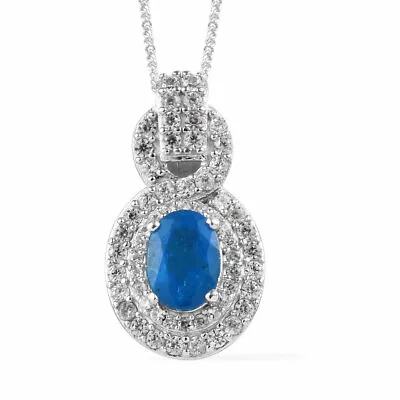 Neon Apatite Pendant Necklace (20 In) In Platinum Over Sterling Silver 2.15 Ctw • $149