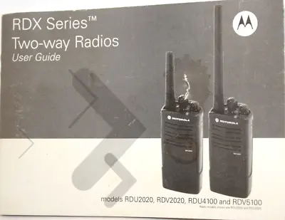 Vintage Motorola Users Manual RDU2020 2-RDV-2020-RDV-5100Channel Two-Way Radio • $20