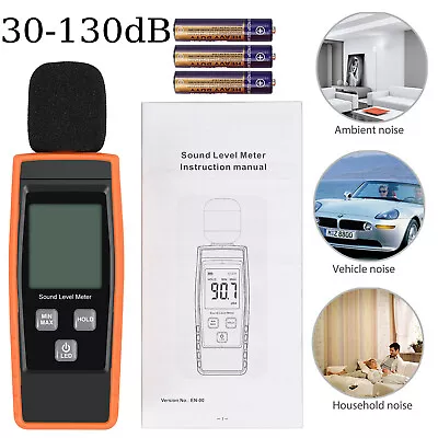 Sound Level Decibel Noise Meter 30-130DB Measure Pressure Digital Monitor Tester • $25.85