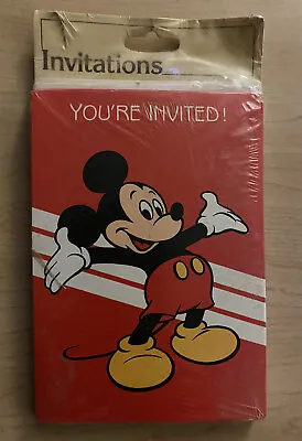 Gibson Disney Mickey Mouse Invitations Party Birthday 8 Ct Supplies NEW • $5.99