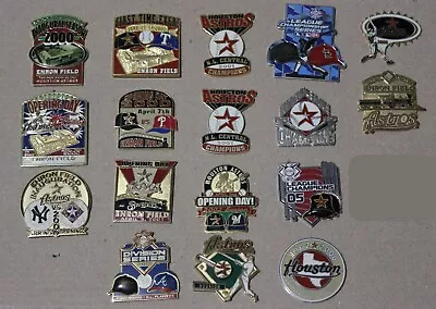 (17) Souvenir Pin Lot ~Houston Astros~ MLB Baseball Inaugural Enron 2000-2006 • $12.50