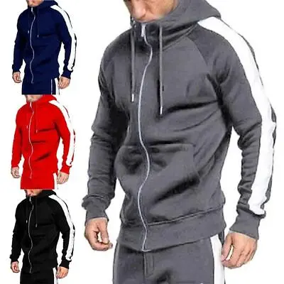 2pcs Mens Tracksuit Set Hoodie Tops Joggers Pants Gym Sports Wear Sweat Suit Hot • $34.99